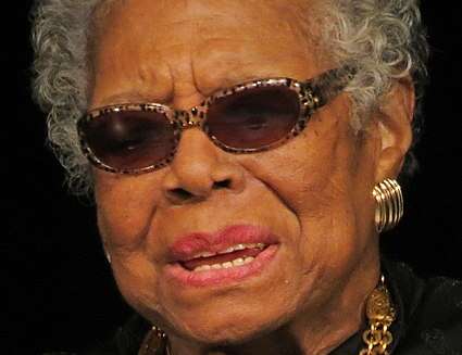 head shot of Maya Angelou in color