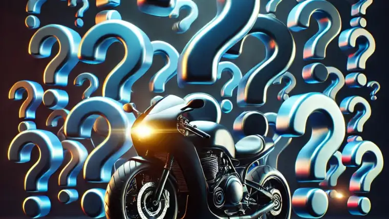 motorcycle with question marks